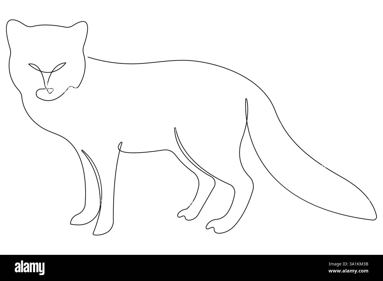 Fox continuous one line drawing vector illustration Stock Vector