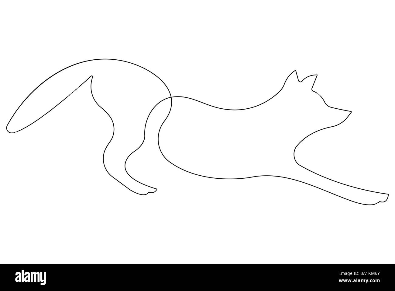 Fox continuous one line drawing vector illustration Stock Vector