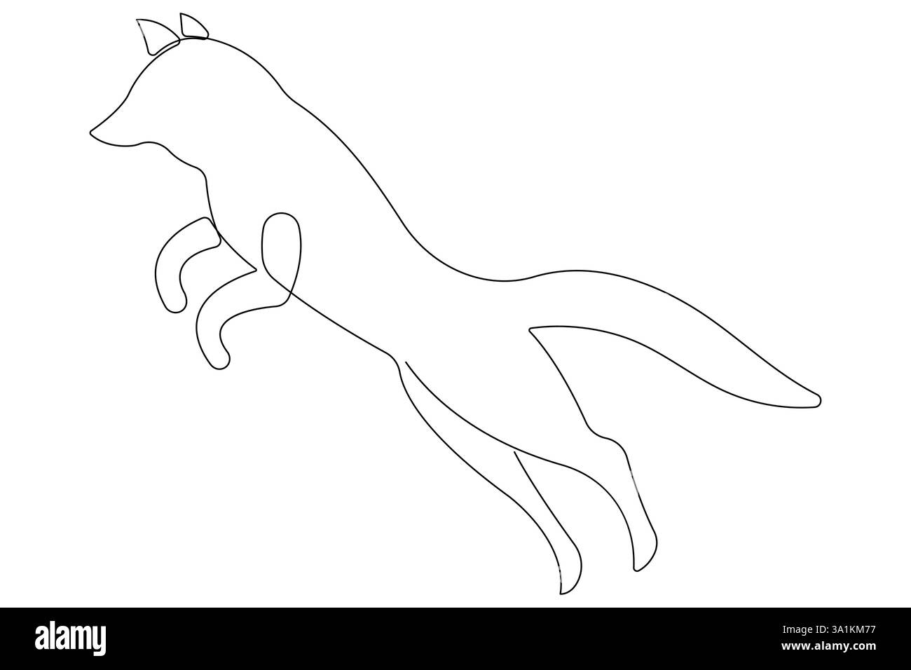 Fox continuous one line drawing vector illustration Stock Vector