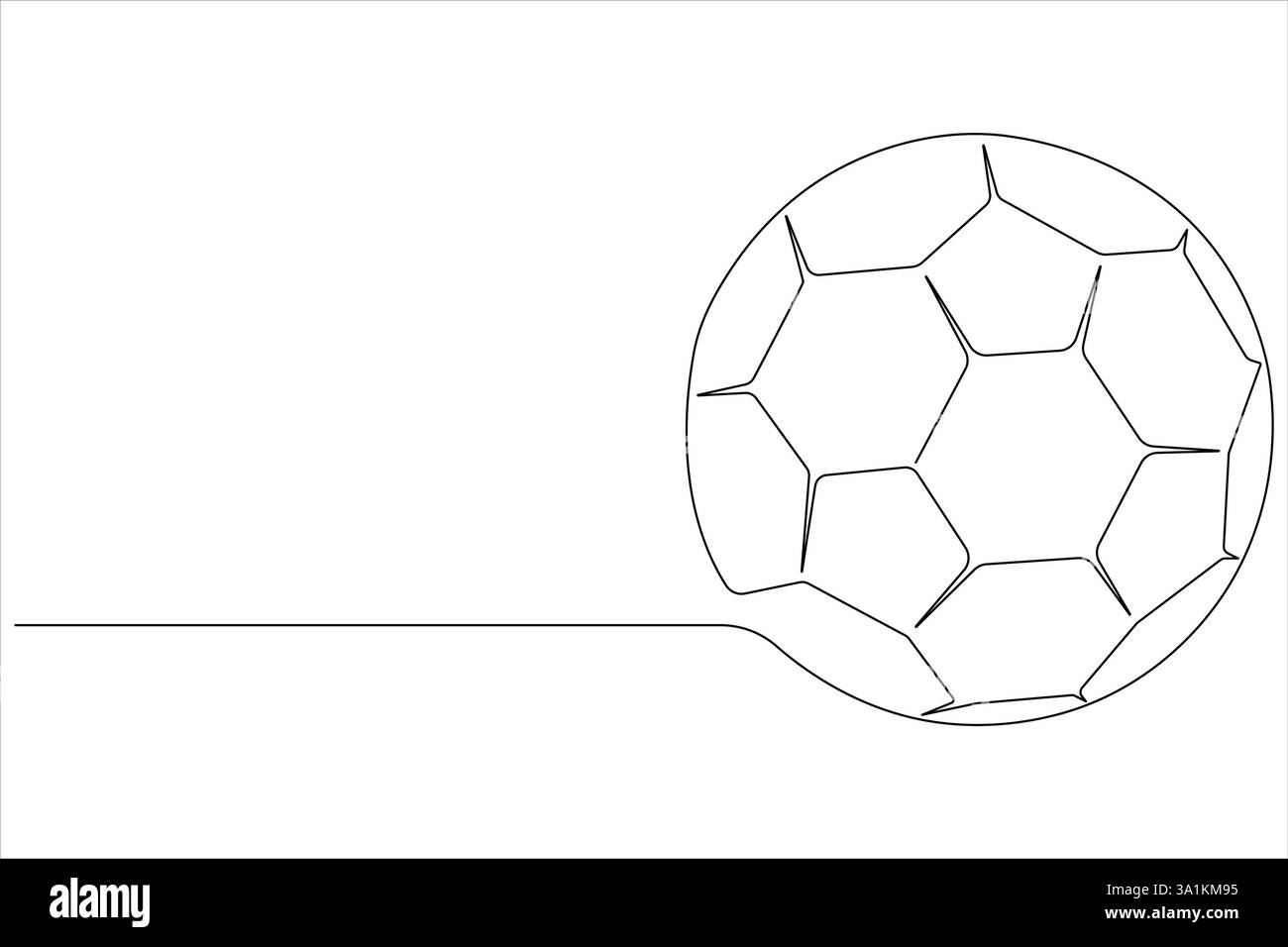 Continuous single line drawing of football isolated outline vector ...