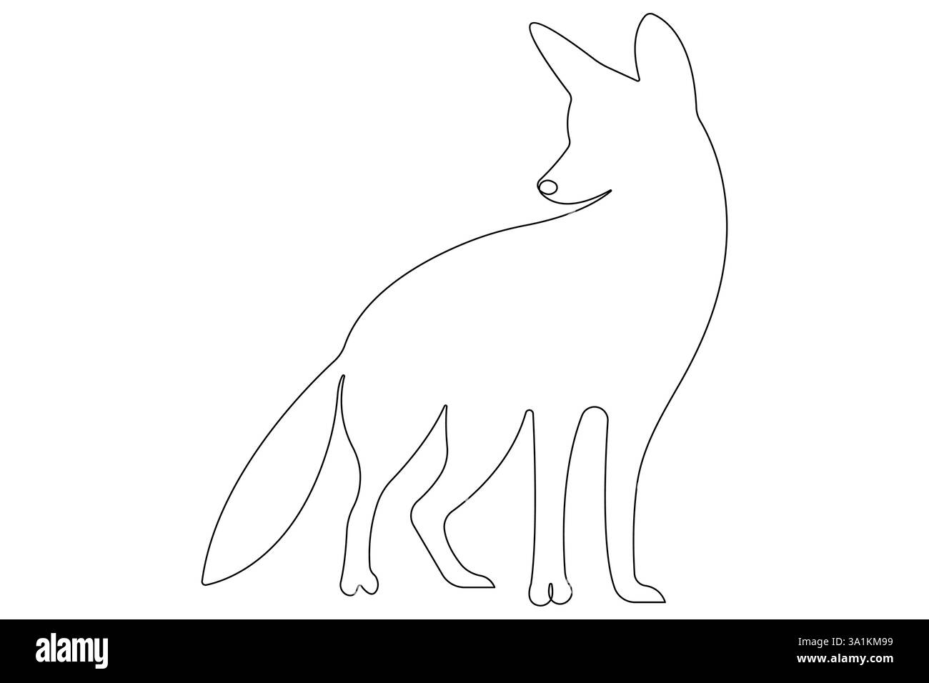 Fox continuous one line drawing vector illustration Stock Vector