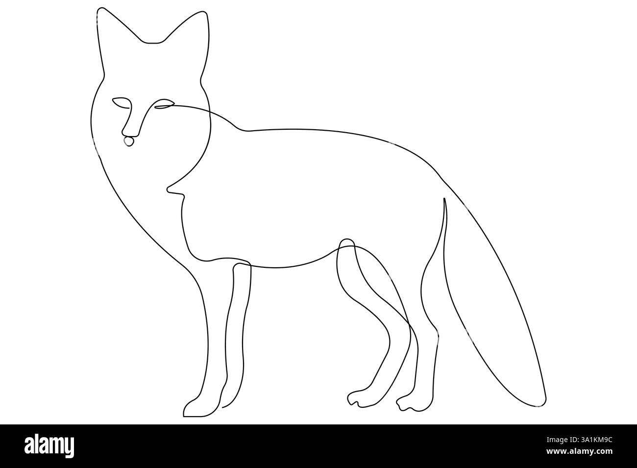 Fox continuous one line drawing vector illustration Stock Vector