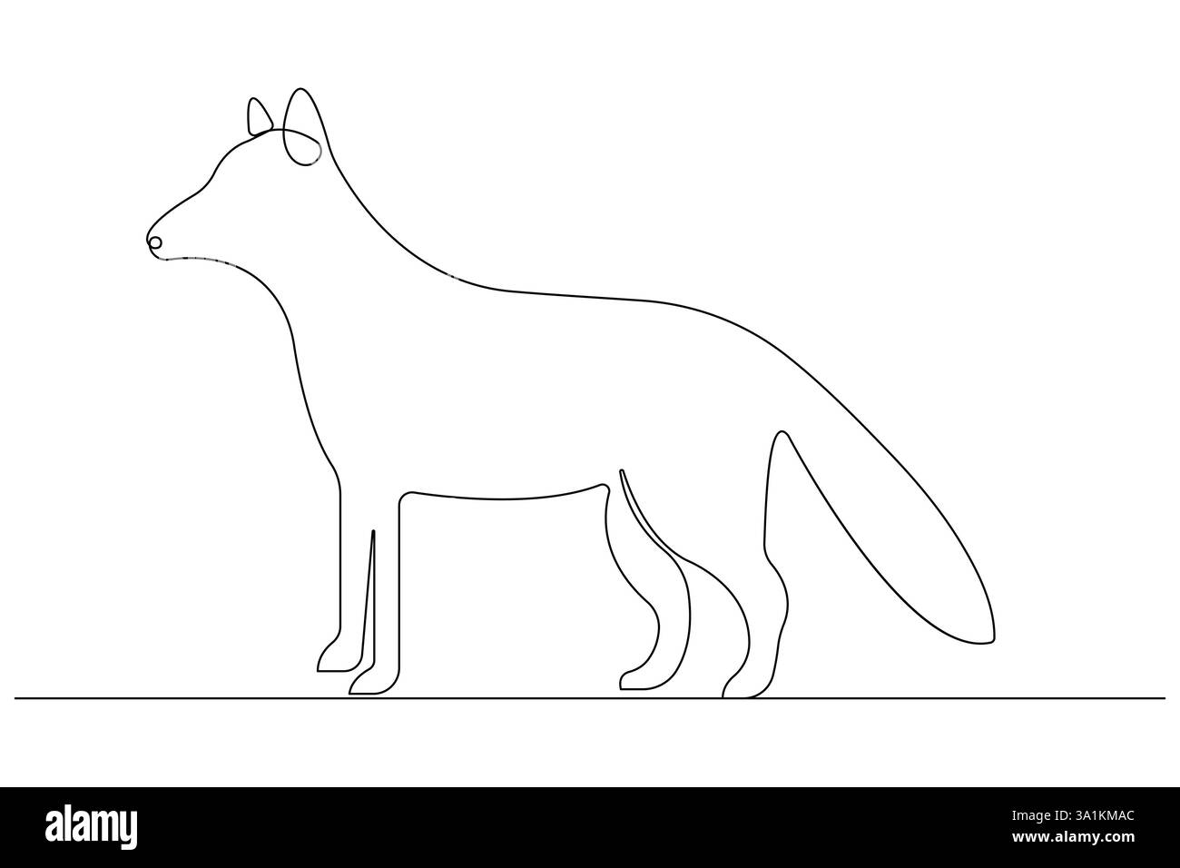 Fox continuous one line drawing vector illustration Stock Vector