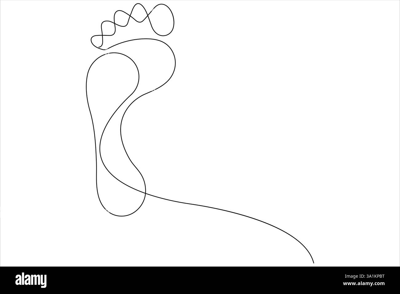 Continuous one line art drawing of human footprint vector Stock Vector ...