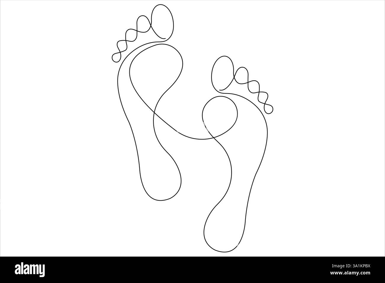 Continuous one line art drawing of human footprint vector Stock Vector ...