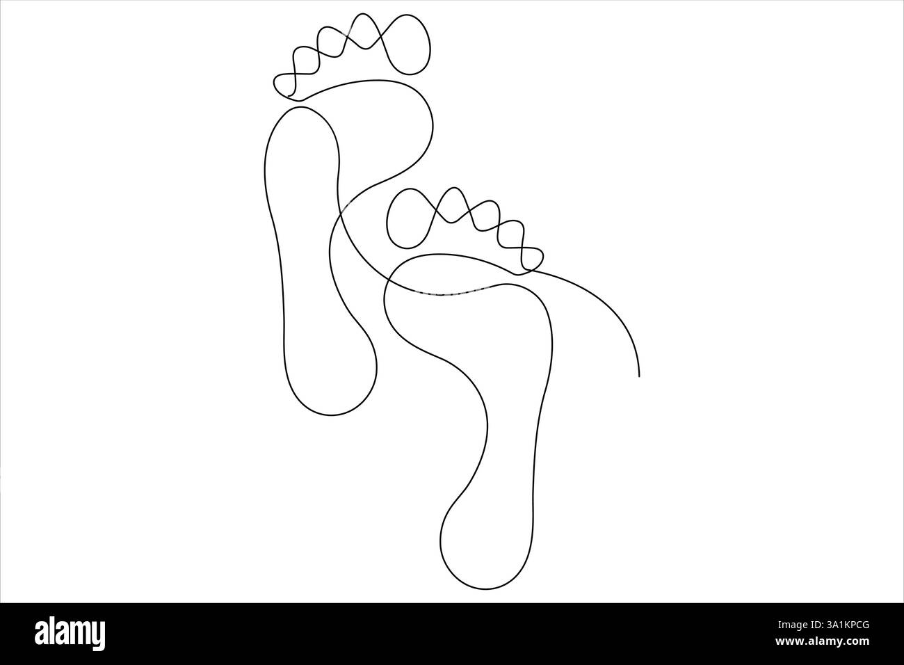 Continuous one line art drawing of human footprint vector Stock Vector ...