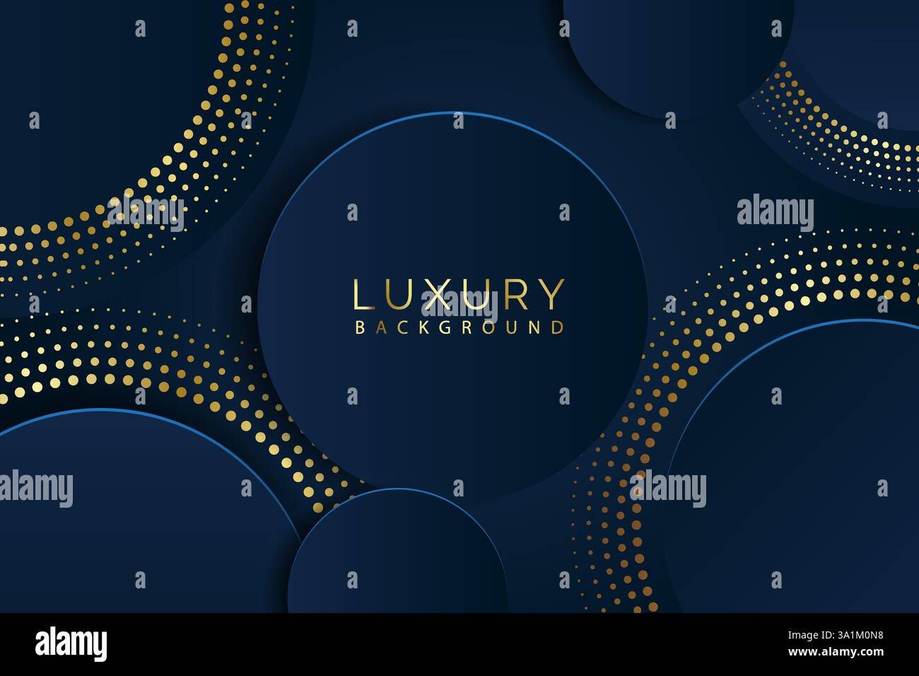 Premium background design with gold circle on dark backdrop Stock Vector