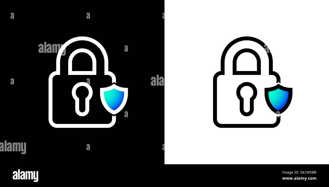 locked and unlocked padlock icons. Vector illustration Stock Vector