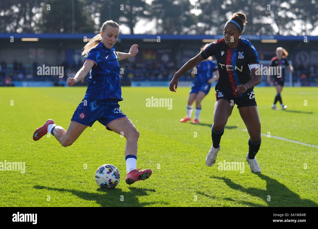 Chelsea's Aggie Beever-Jones (left) and Crystal Palace's Jorja Fox in ...