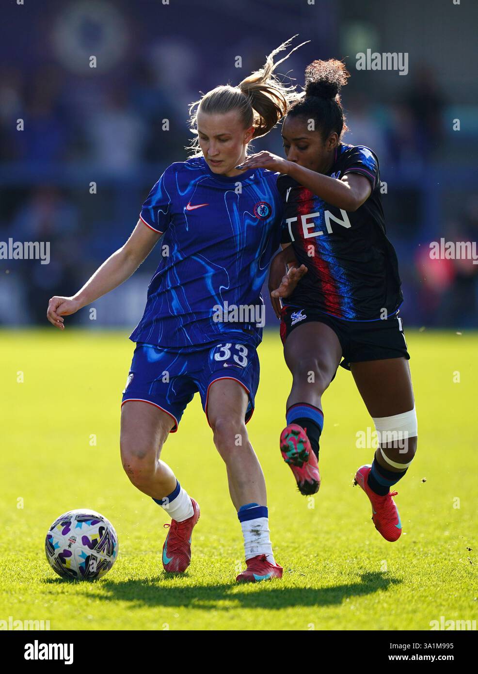 Chelsea's Aggie Beever-Jones (left) and Crystal Palace's Ashleigh ...