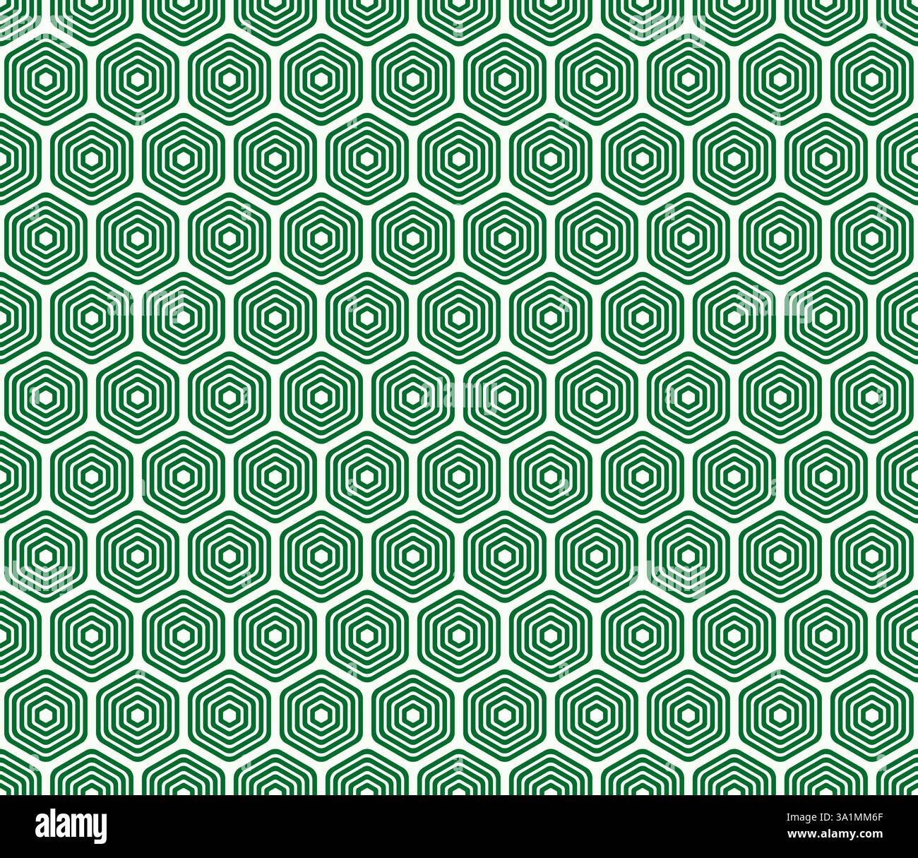 Hexagonal pattern background. Green color on matching background. Bold rounded stacked hexagons mosaic pattern. Hexagonal shapes. Seamless design. Stock Vector