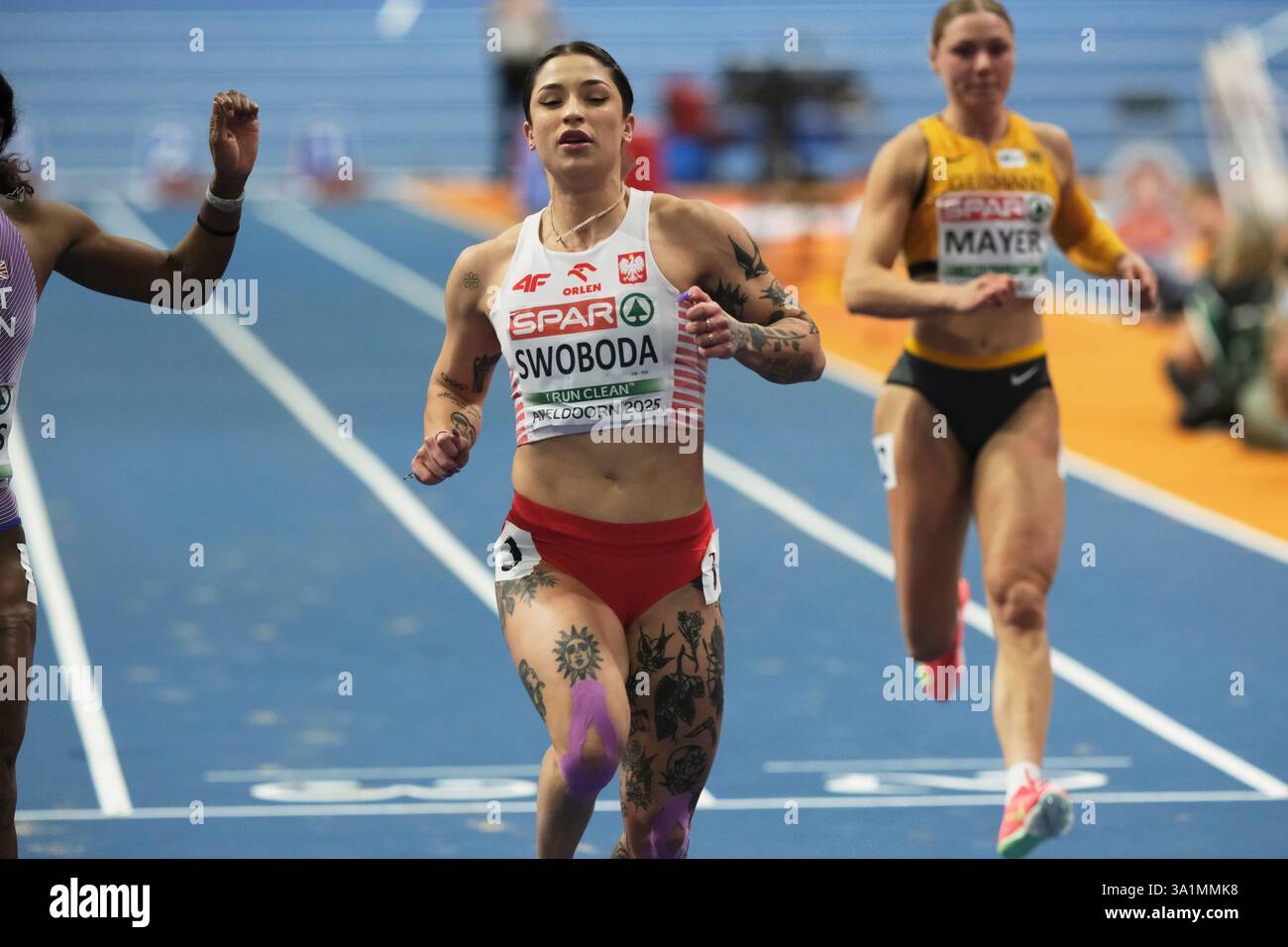 Poland's Ewa Swoboda competes at the Women's 60m semifinal during the ...