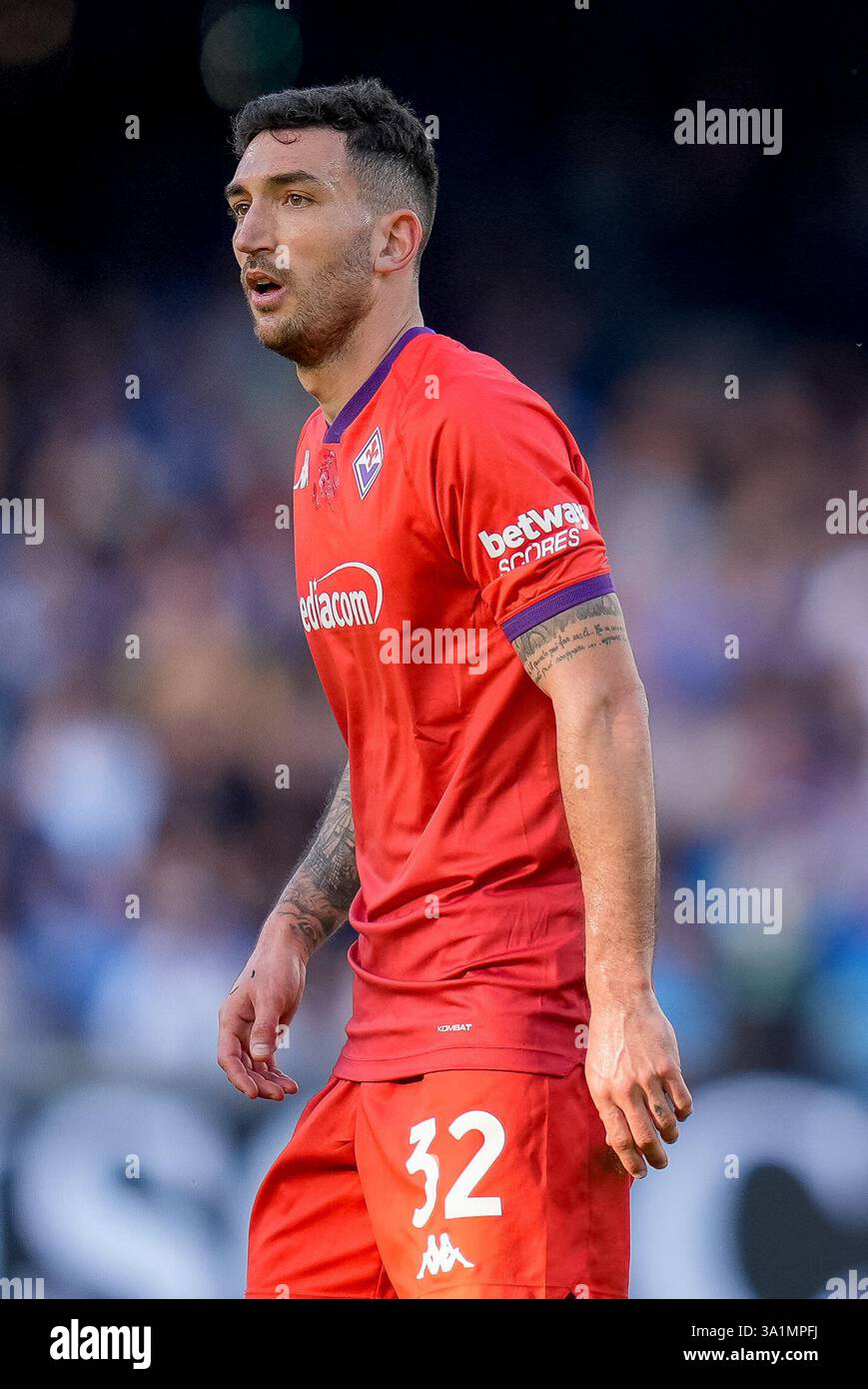 Naples, Italy. 09th Mar, 2025. Danilo Cataldi of ACF Fiorentina looks ...