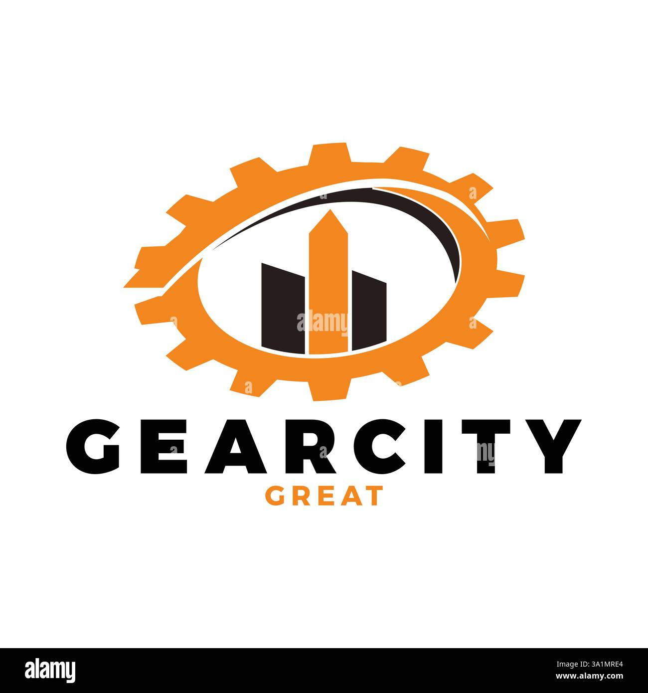 gear city icon logo design template Stock Vector