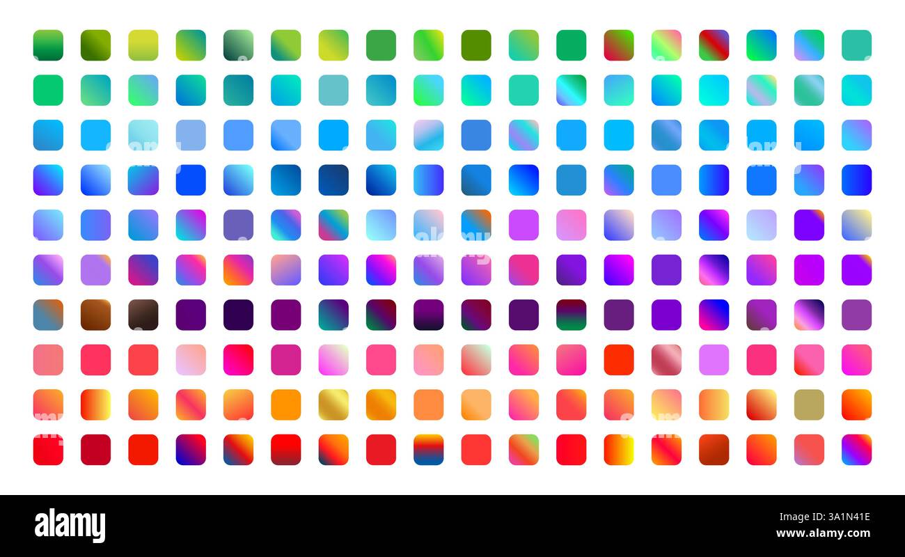 Modern Gradient Colors Set, Unique Vibrant Swatches for Graphic design ...
