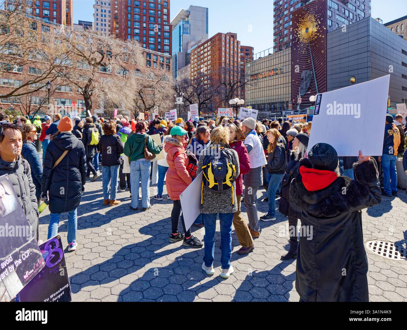 Woman's Day Rally A sea of signs - International Women’s Day rally and march, 8 March ...