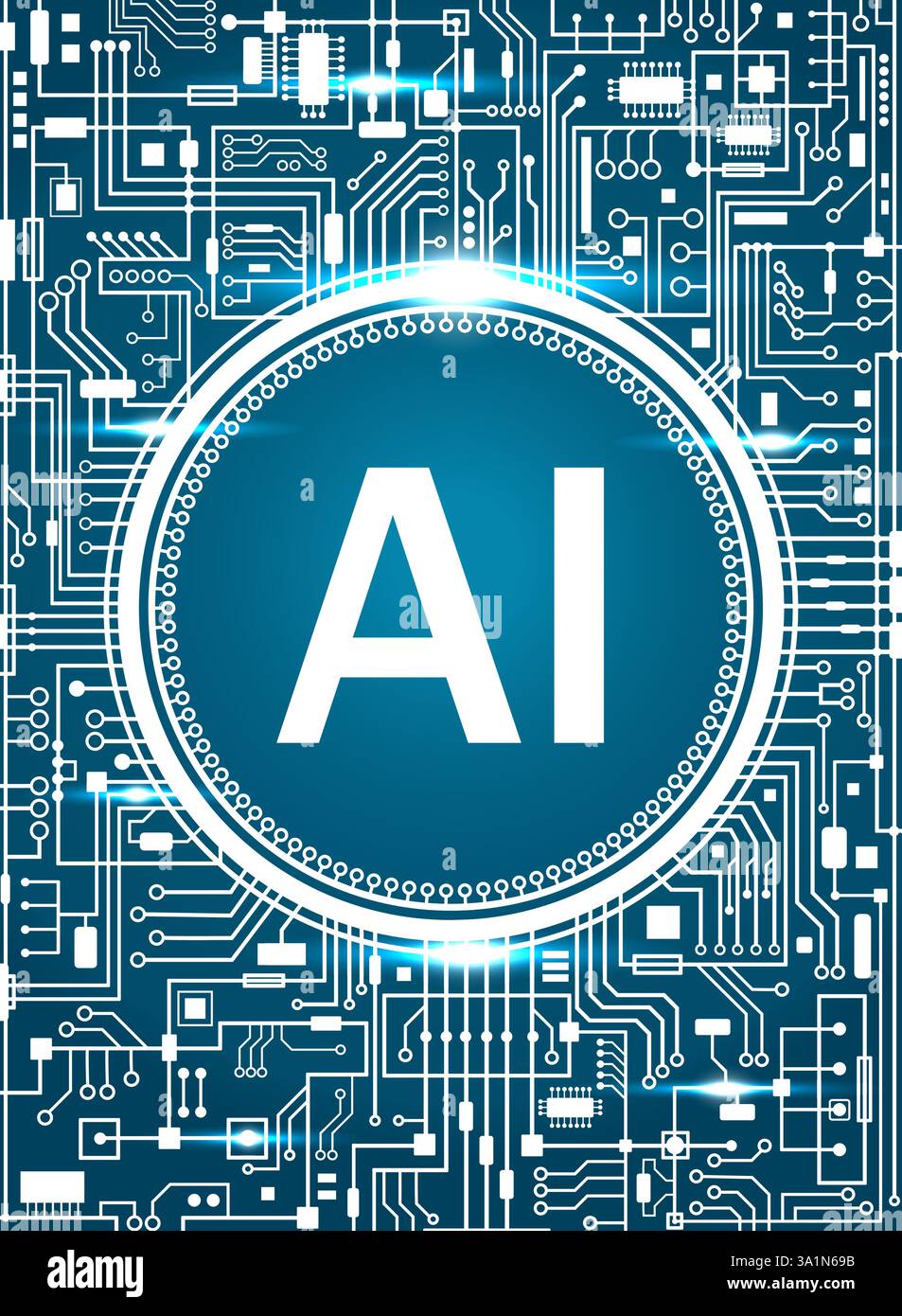 Artificial intelligence technology background AI smart digital technology vector Stock Vector