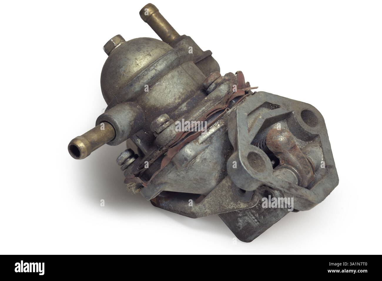 old car fuel pump of carburetor automotive, on white background, with clipping path Stock Photo