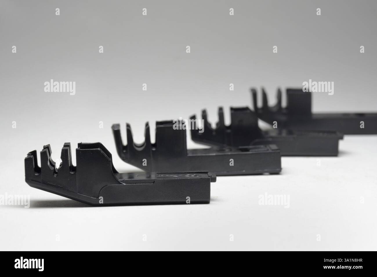 windshield wiper blade arm adapters closeup Stock Photo
