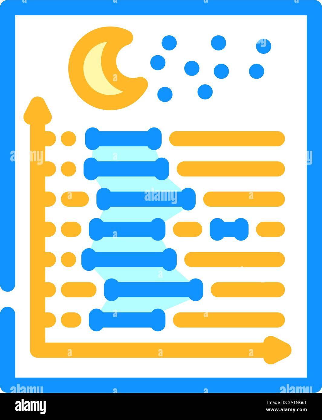 sleep tracking moon stars wearable fitness color icon vector ...