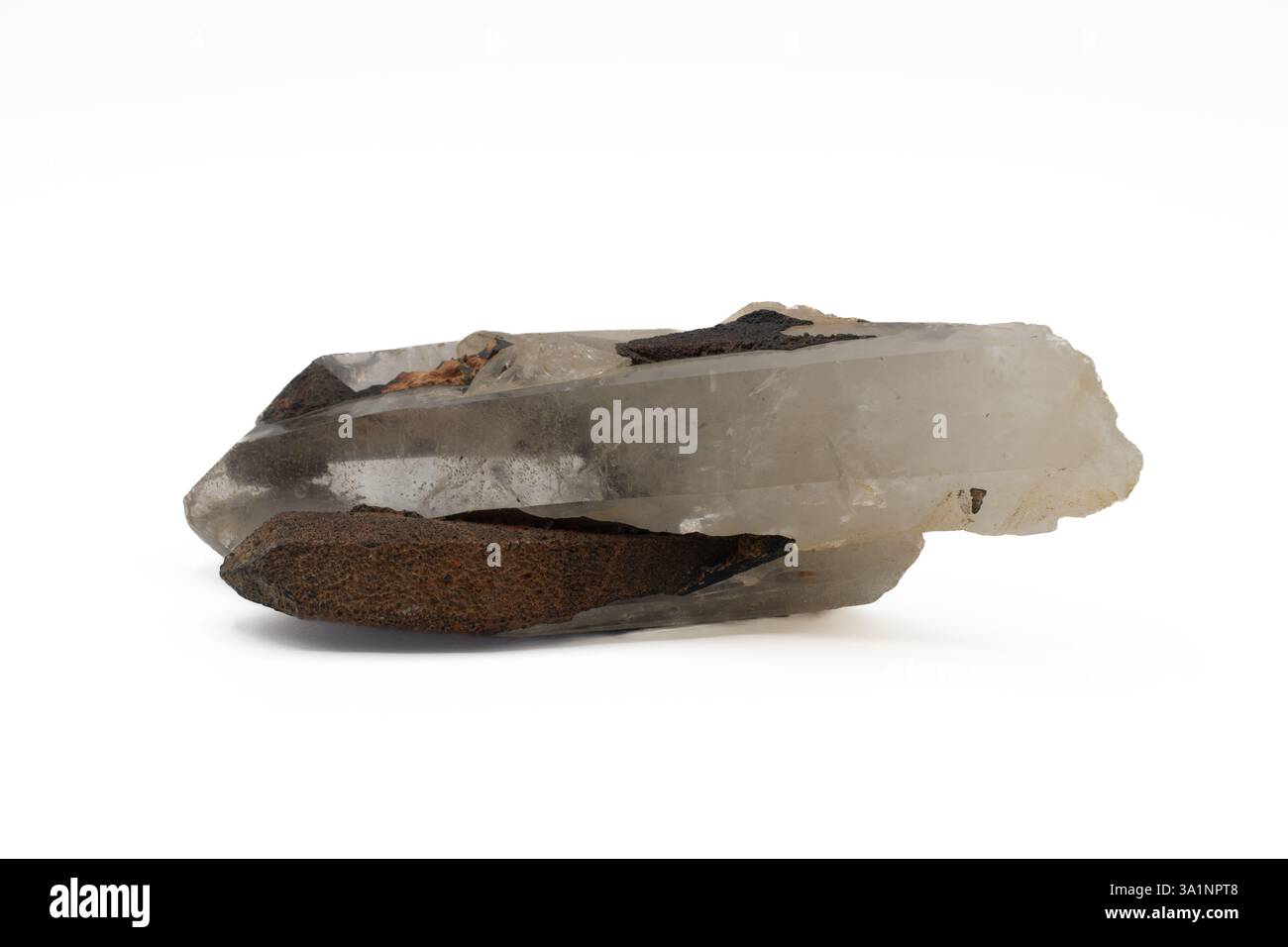 Quarz crystal isolated on white background Stock Photo