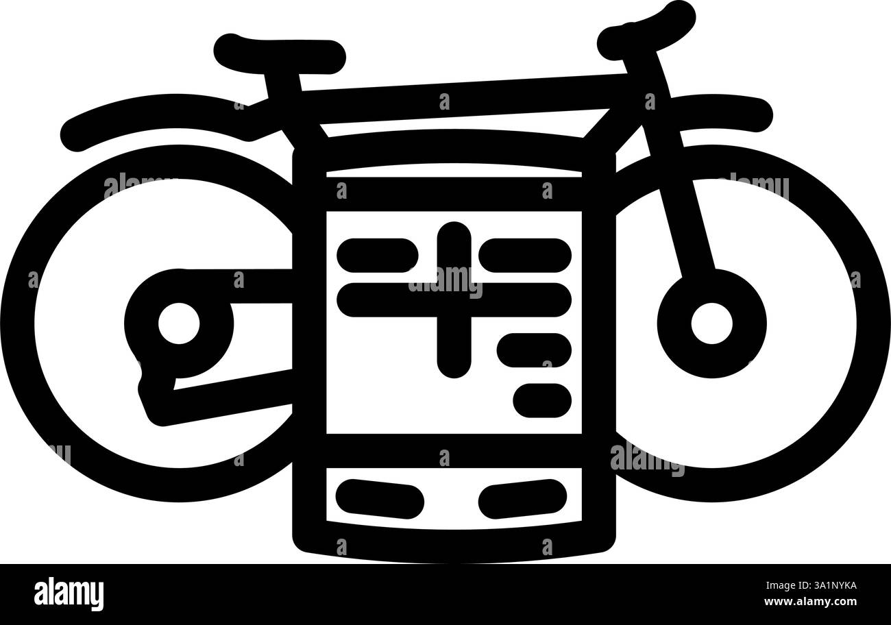 cycling tracker fitness technology line icon vector illustration Stock ...