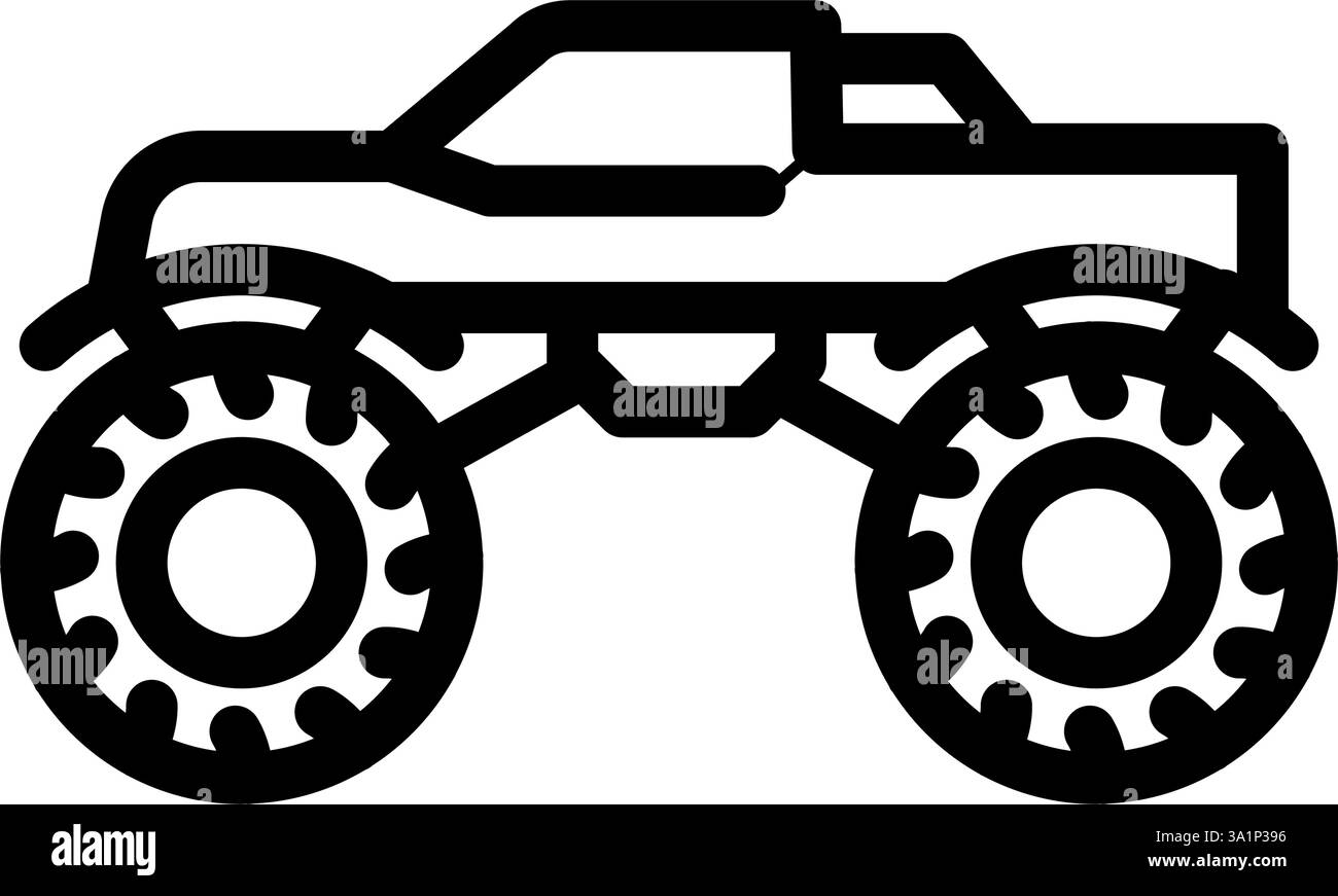 truck oversized tires redneck line icon vector illustration Stock ...