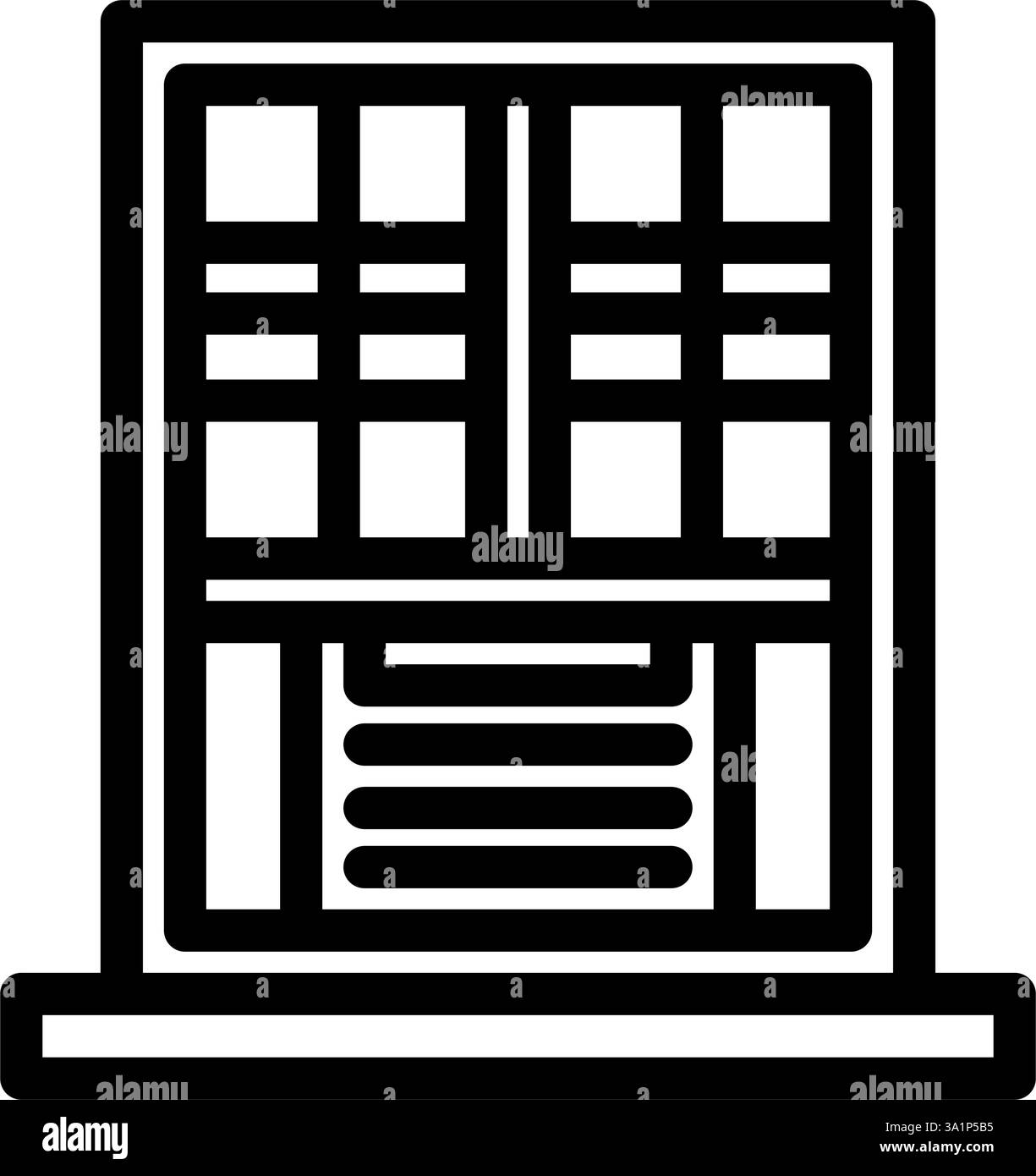 window air conditioner unit line icon vector illustration Stock Vector ...