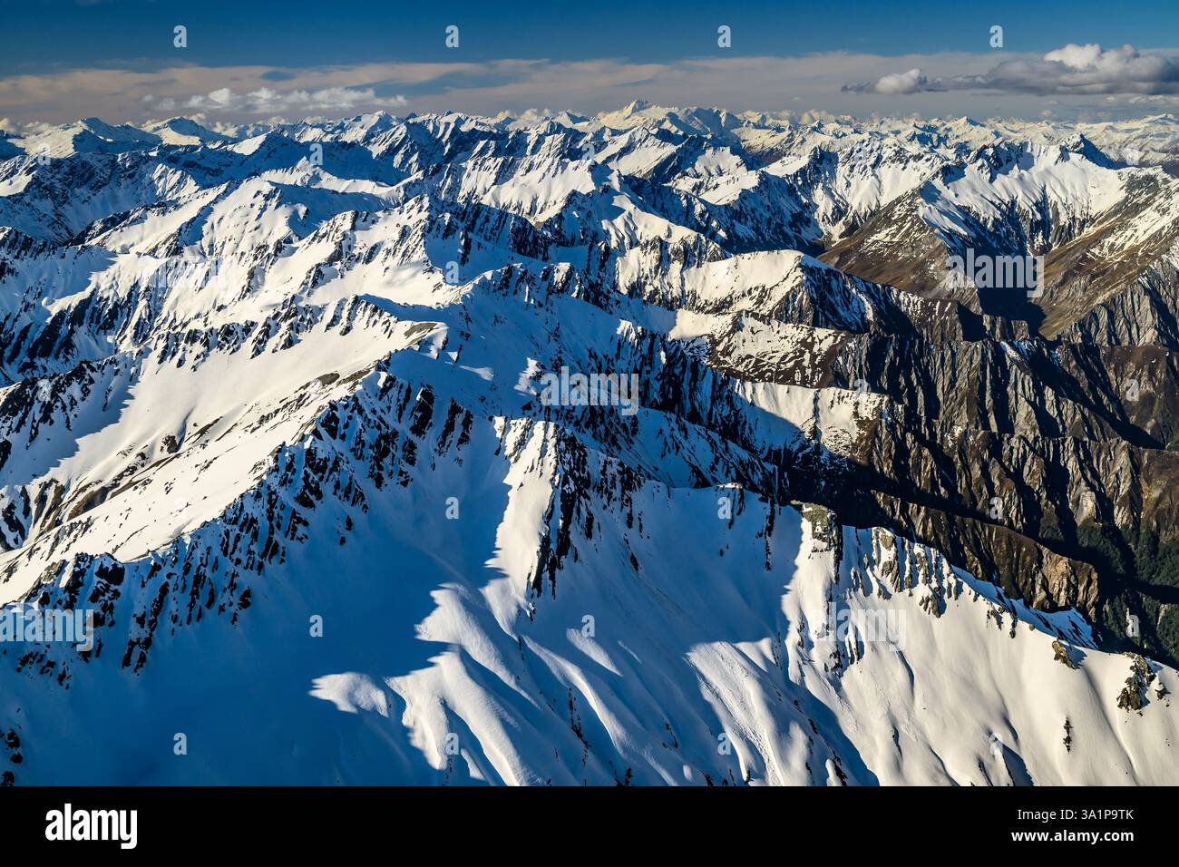 Aerial Tour Of Fiordland National Park Via Fixed Wing Plane Stock Photo Aerial tour of fiordland national park via fixed wing plane stock photo