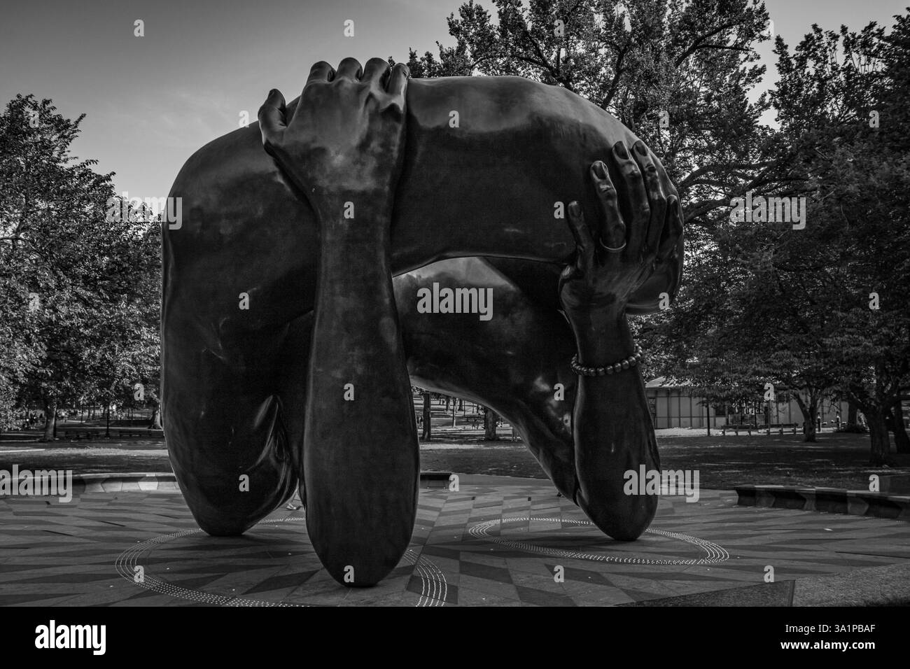 The Embrace Sculpture  Martin Luther King and Coretta Scott King in Boston,Massachusetts Stock Photo