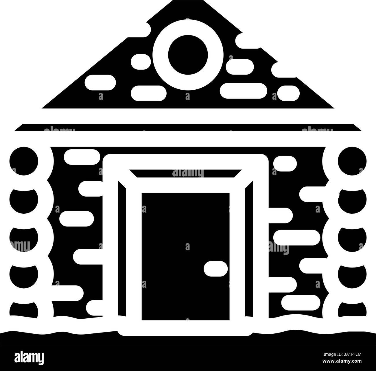 log cabin redneck glyph icon vector illustration Stock Vector Image ...