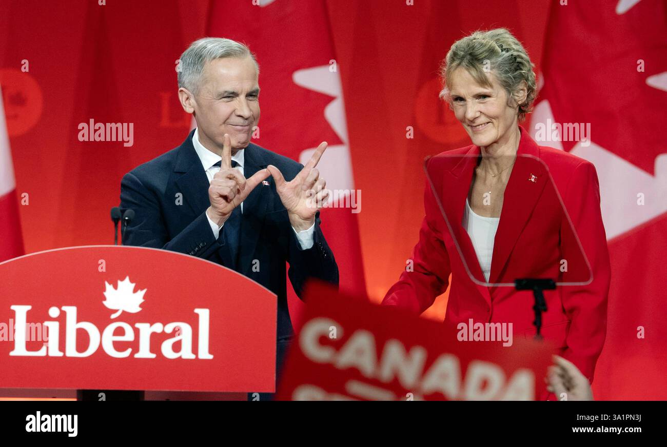 Newly appointed Liberal Leader Mark Carney and his wife Diana Fox