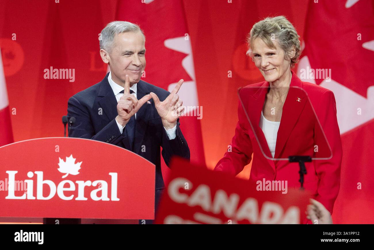 Newly appointed Liberal Leader Mark Carney and his wife Diana Fox