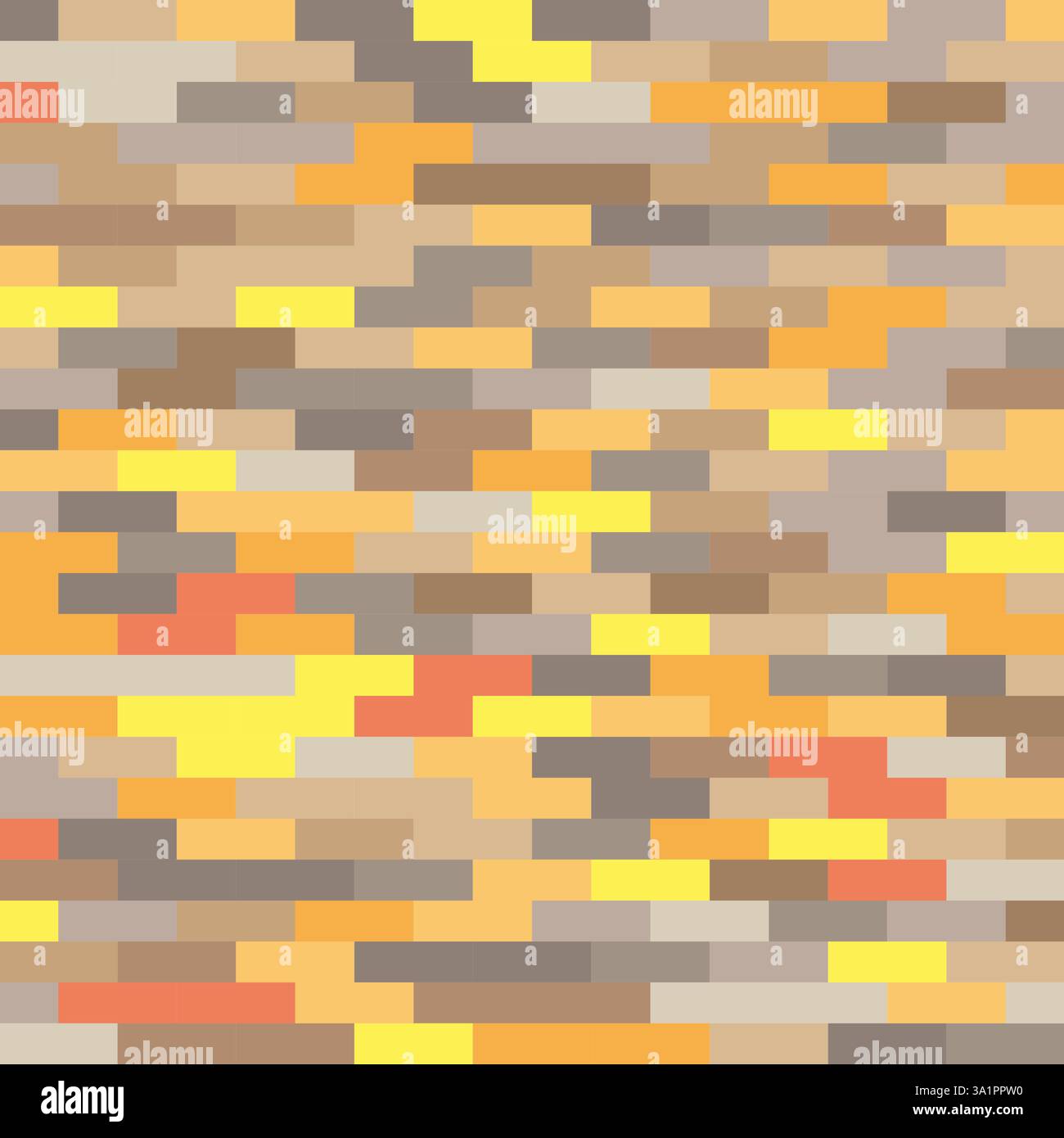 Pixelated mosaic pattern. Warm color scheme. Abstract digital texture. Modern seamless background. Stock Vector
