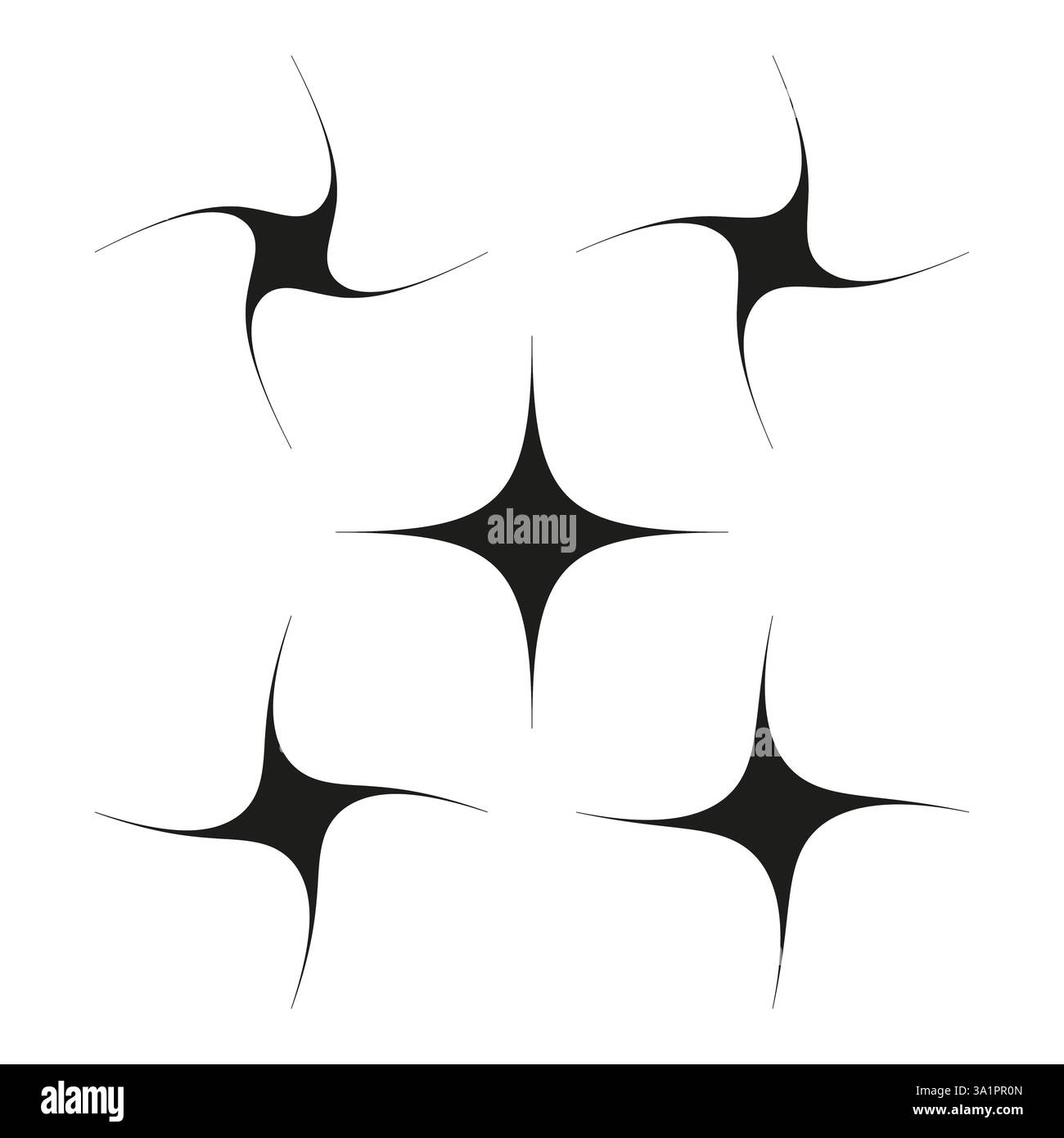 Sparkling star icon. Black glowing shape. Shining abstract element. Vector clean silhouette. Stock Vector