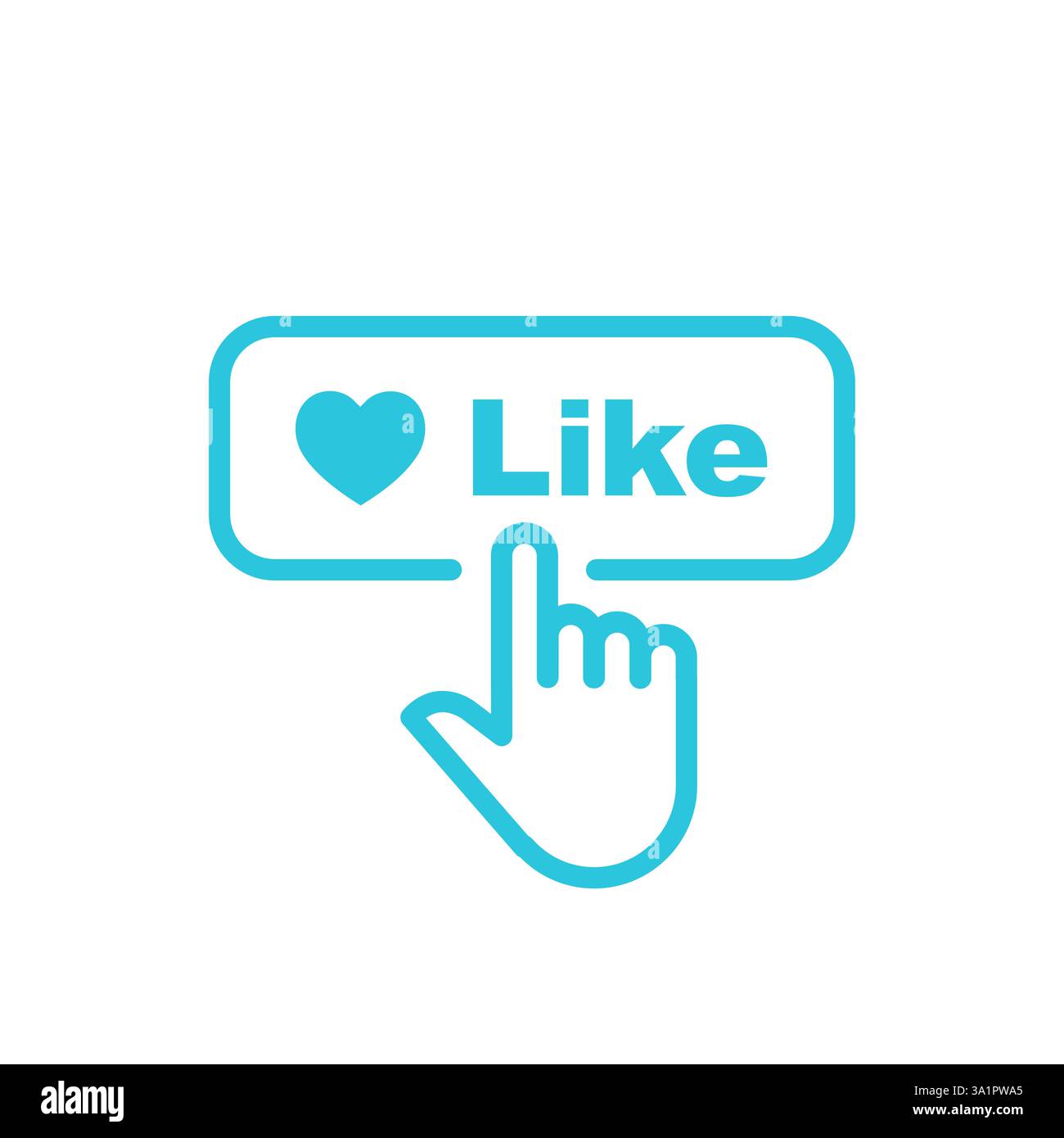 Kindness like button. Isolated on white. Blue icon set. Stock Vector