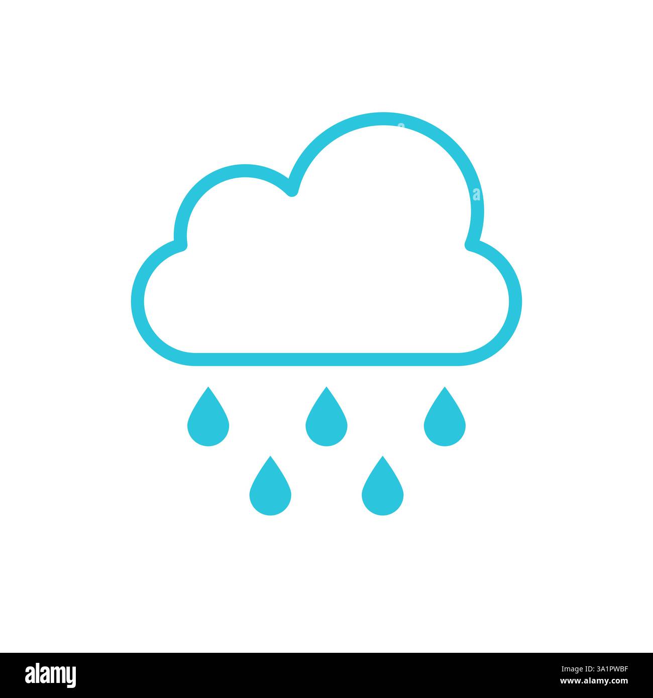 Rain icon. Isolated on white background. Blue icon set Stock Vector