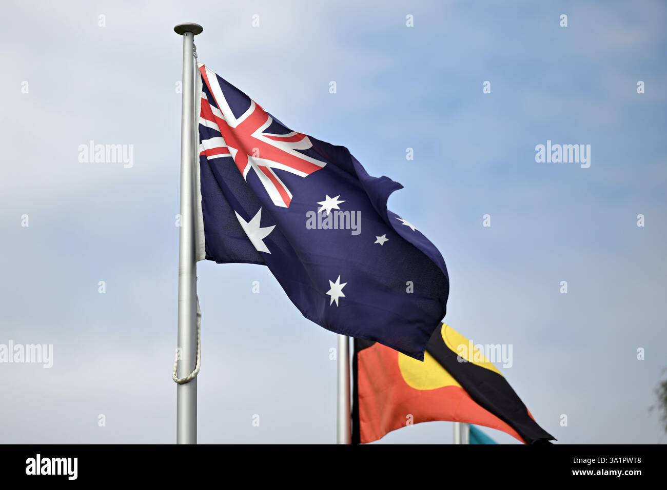 Canberra, Australia. 10th Mar, 2025. The Australian flag and the ...