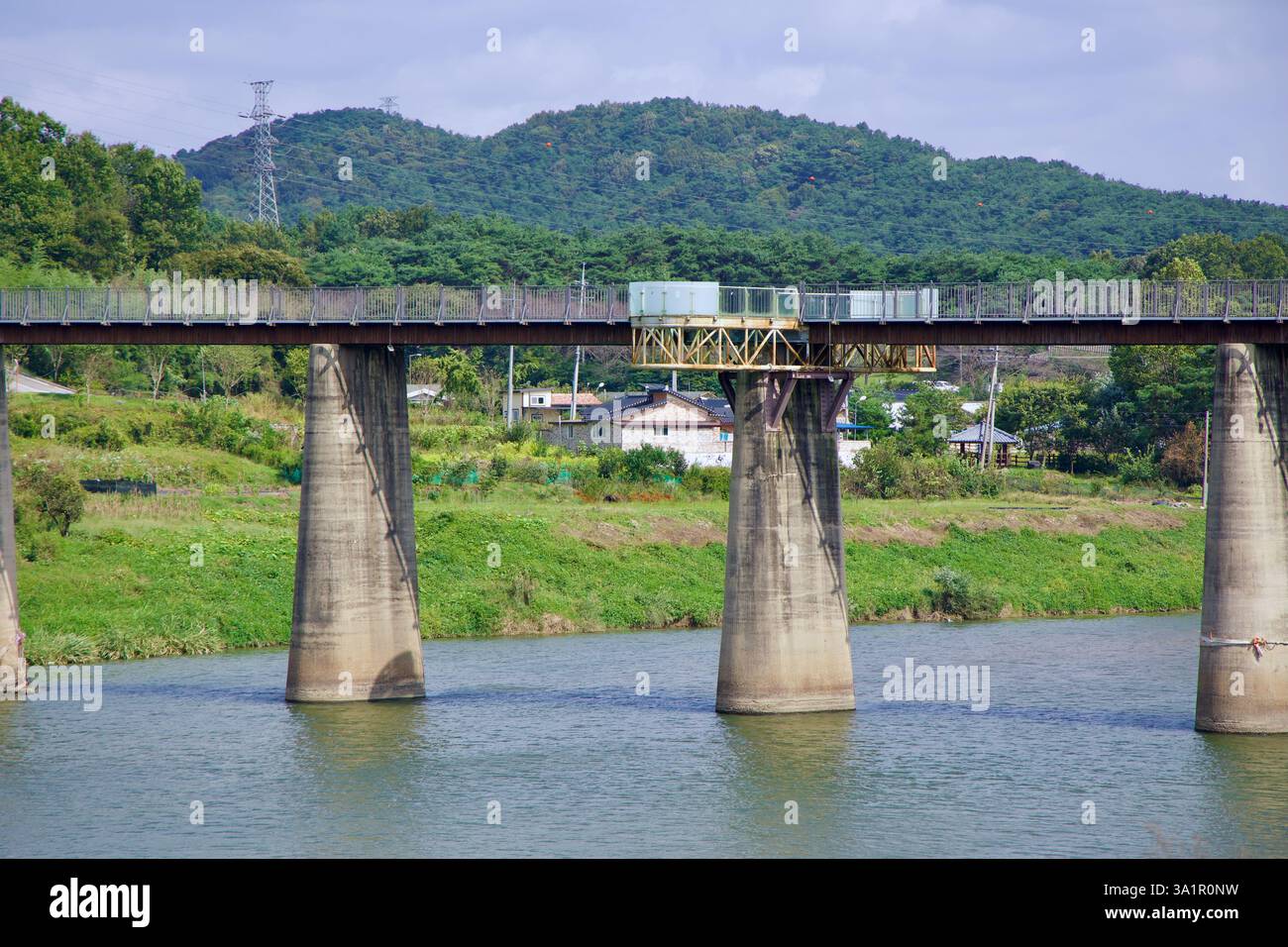 Sunchang County, South Korea - October 4, 2021: Hyangga Bridge, originally part of an unfinished Japanese colonial railway, now serves as a pedestrian Stock Photo