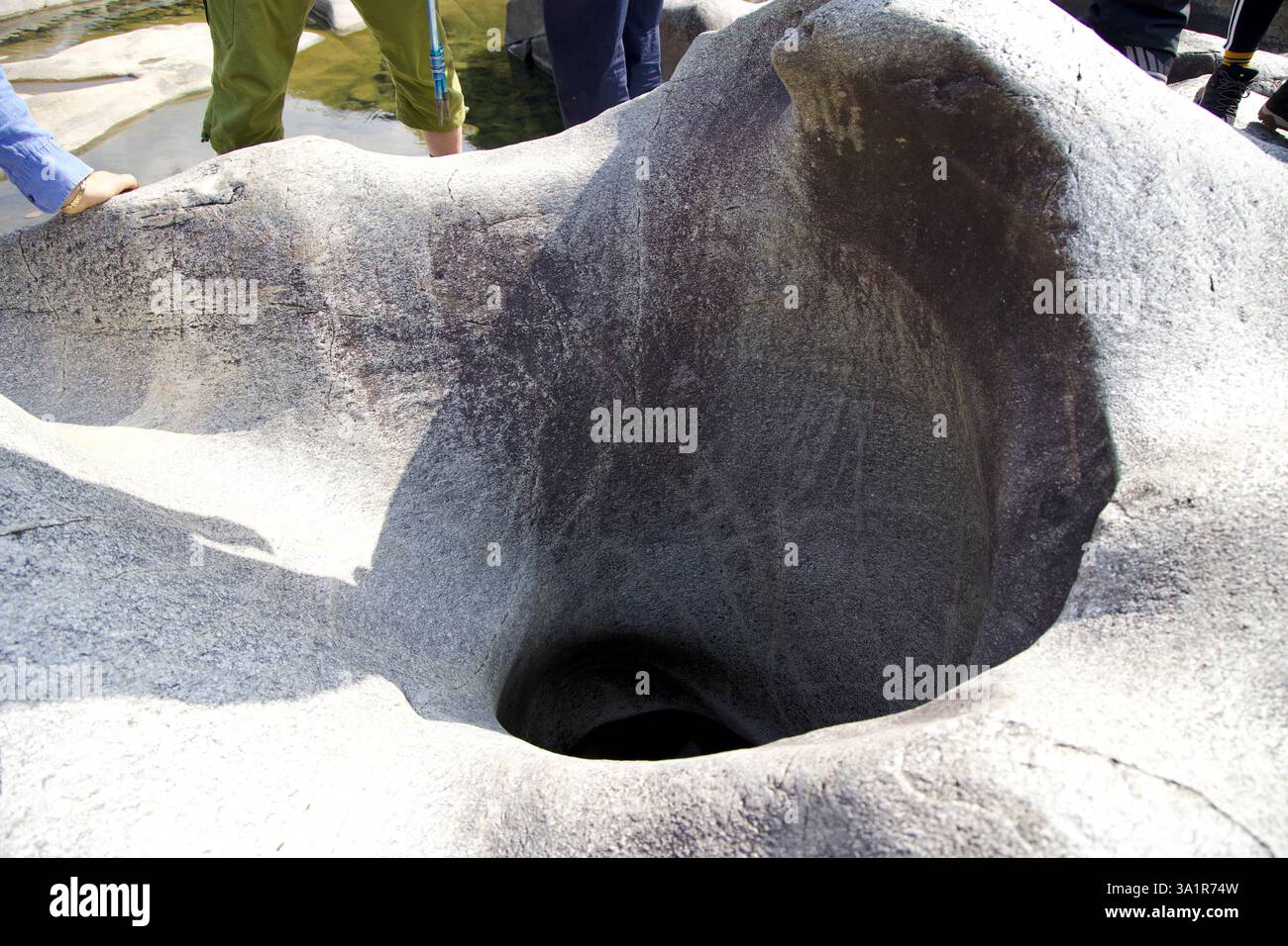 Sunchang County, South Korea - October 4, 2021: A close-up view of Yogangbawi, a naturally carved pothole at Janggunmok, shaped by centuries of erosio Stock Photo