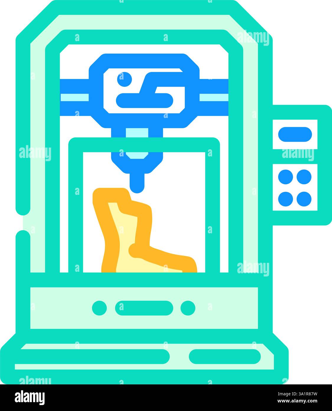 3d printed prosthetics healthcare innovation color icon vector ...