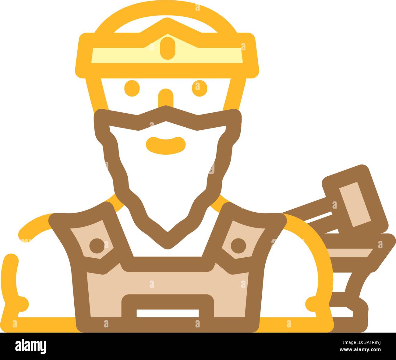 hephaestus greek god mythology color icon vector illustration Stock ...