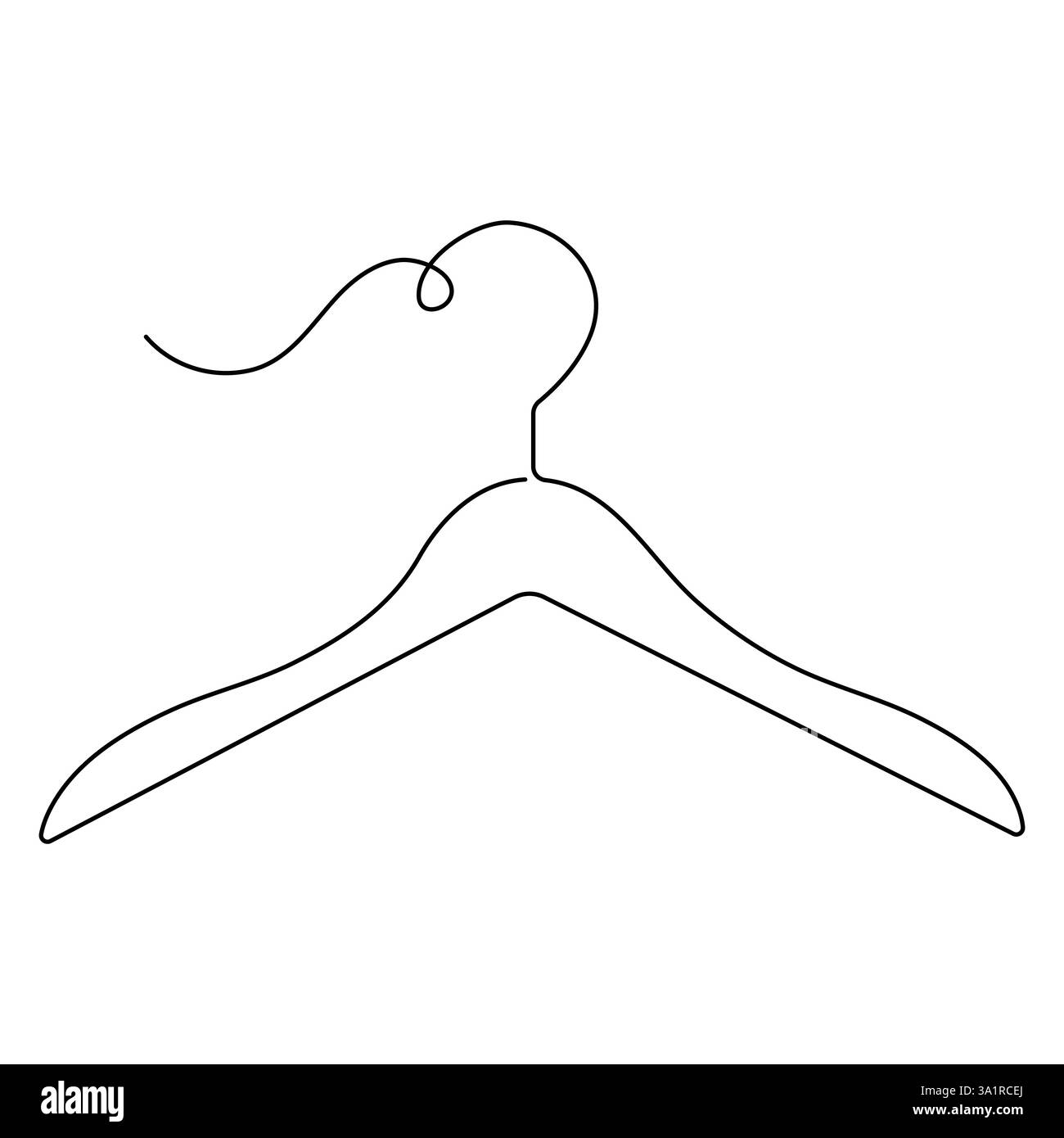 Continuous single line art drawing of suit hanger icon outline vector doodle illustration Stock Vector