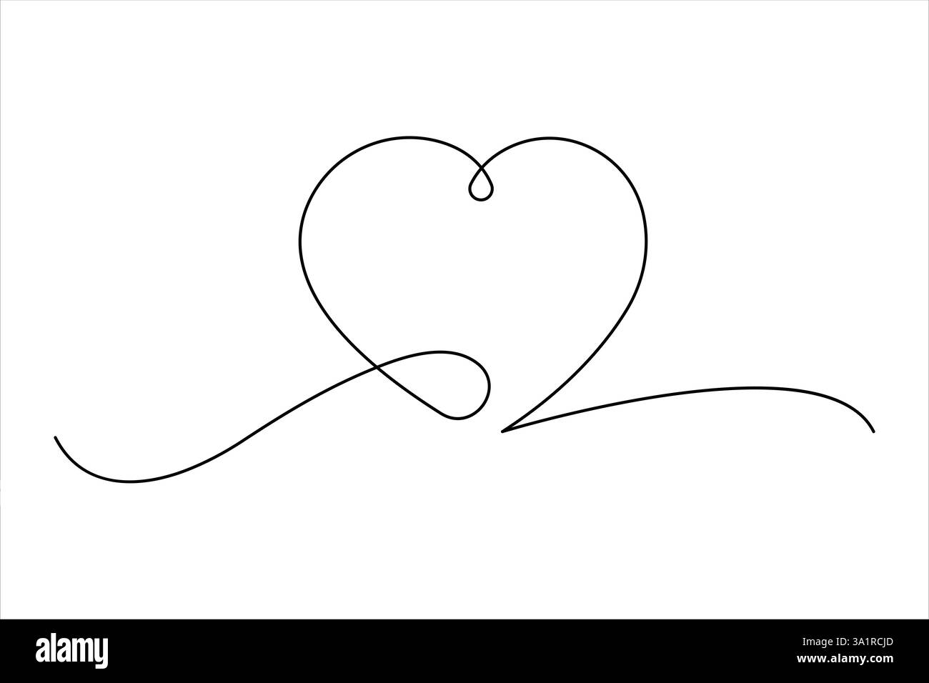 Continuous one line art drawing heart shape vector illustration of ...