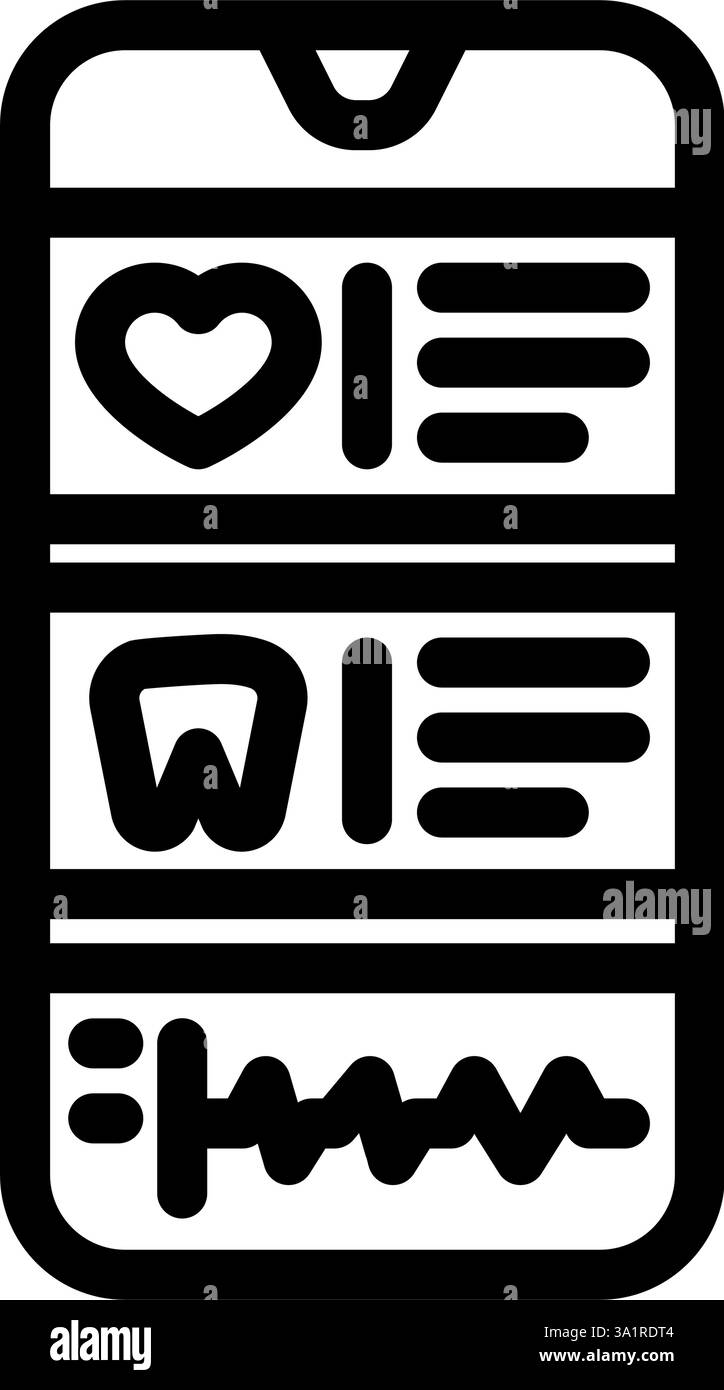 mobile health app healthcare innovation line icon vector illustration ...