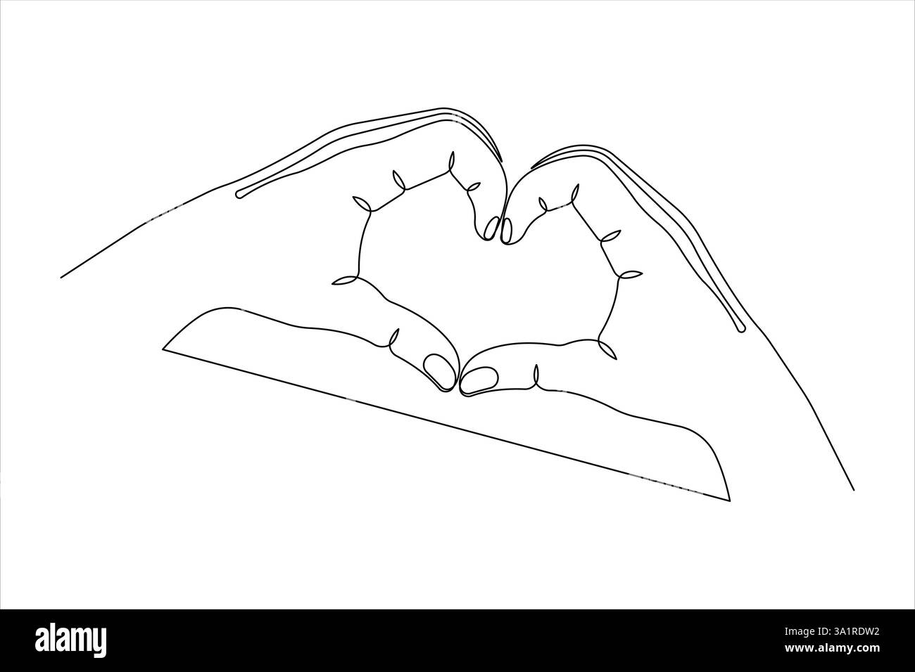 Continuous one line drawing of human hand gestures design vector ...