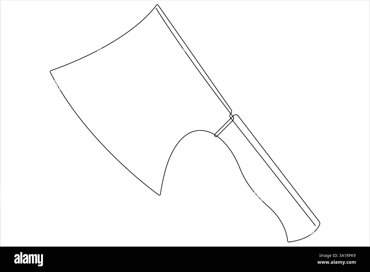 Vector illustration continuous one line art drawing of cleaver meat ...