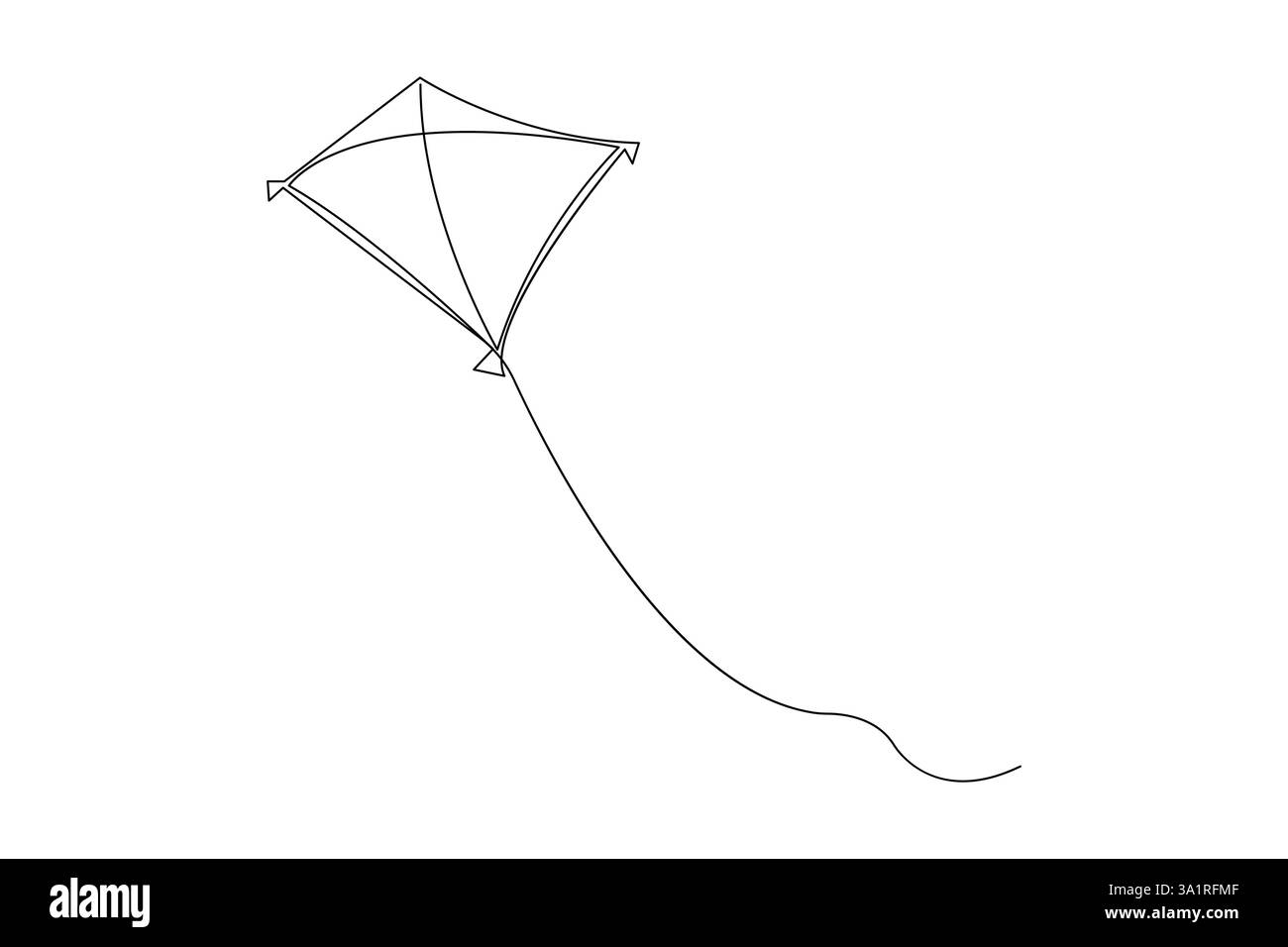 Kite continuous one line drawing of vector illustration Stock Vector