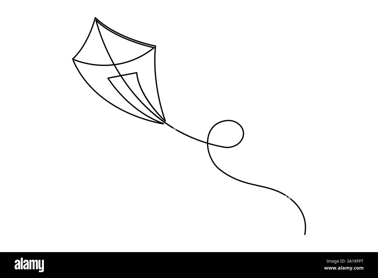 Kite continuous one line drawing of vector illustration Stock Vector