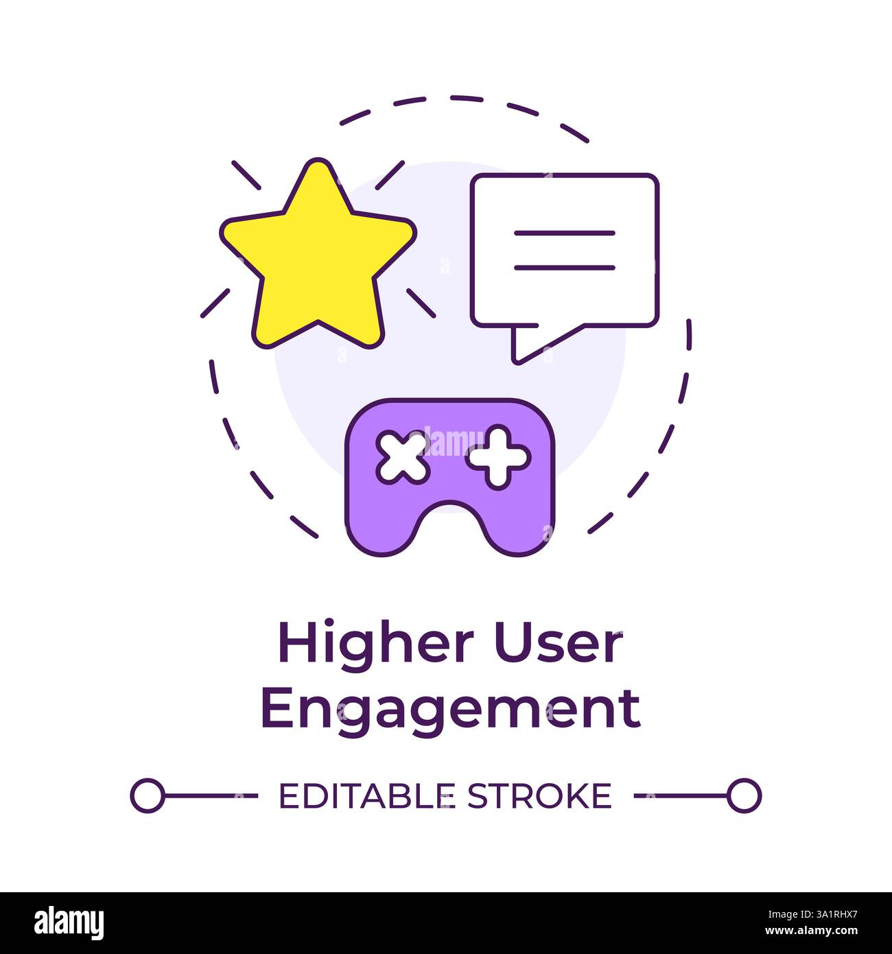 Higher user engagement multi color concept icon Stock Vector